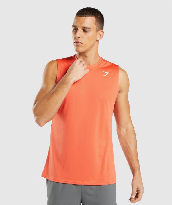 Panske Tricka Gymshark Arrival Sleeveless Oranžové | US9254031